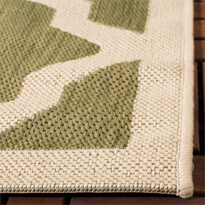 Safavieh Courtyard Polypropylene Small Rectangle Rug CY6903-244-4 in Green and Beige