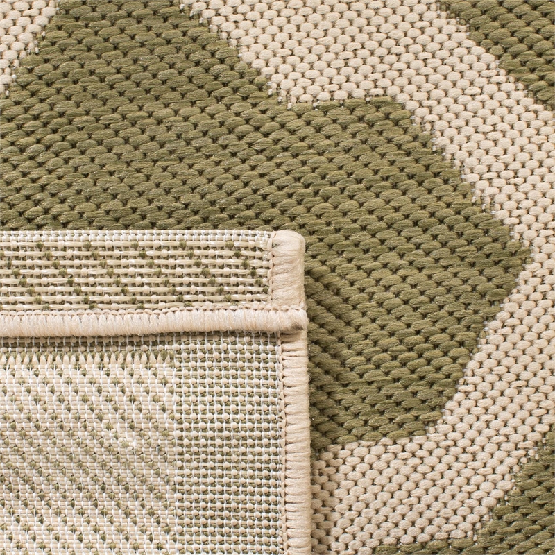 Safavieh Courtyard Polypropylene Small Rectangle Rug CY6903-244-4 in Green and Beige