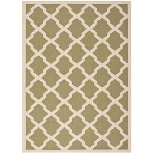 Safavieh Courtyard Polypropylene Small Rectangle Rug CY6903-244-4 in Green and Beige