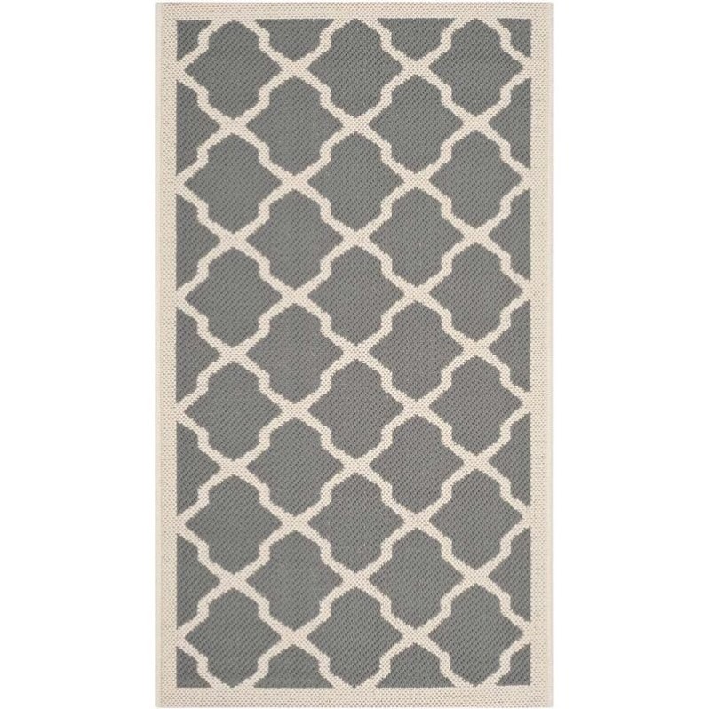 Safavieh Courtyard Polypropylene Accent Rug CY6903-246-2 in Anthracite and Beige