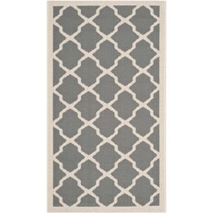 Safavieh Courtyard Polypropylene Accent Rug CY6903-246-2 in Anthracite and Beige