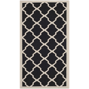 Safavieh Courtyard Polypropylene Accent Rug CY6903-266-2 in Black and Beige