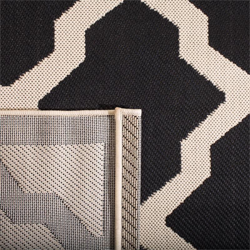 Safavieh Courtyard Polypropylene Accent Rug CY6903-266-2 in Black and Beige