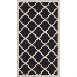 Safavieh Courtyard Polypropylene Accent Rug CY6903-266-2 in Black and Beige