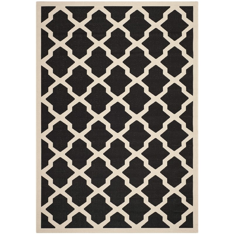Safavieh Courtyard Polypropylene Medium Rectangle Rug CY6903-266-6 in Black and Beige