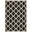 Safavieh Courtyard Polypropylene Medium Rectangle Rug CY6903-266-6 in Black and Beige