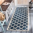 Safavieh Courtyard Polypropylene Accent Rug CY6903-268-2 in Navy and Beige