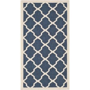 Safavieh Courtyard Polypropylene Accent Rug CY6903-268-2 in Navy and Beige