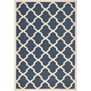 Safavieh Courtyard Polypropylene Small Rectangle Rug CY6903-268-4 in Navy and Beige