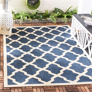 Safavieh Courtyard Polypropylene Large Rectangle Rug CY6903-268-8 in Navy and Beige
