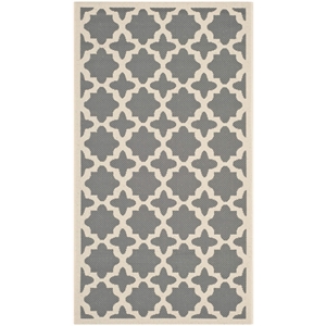 Safavieh Courtyard Polypropylene Accent Rug CY6913-246-2 in Anthracite and Beige
