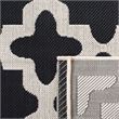 Safavieh Courtyard Polypropylene Runner Rug CY6913-266-27 in Black and Beige