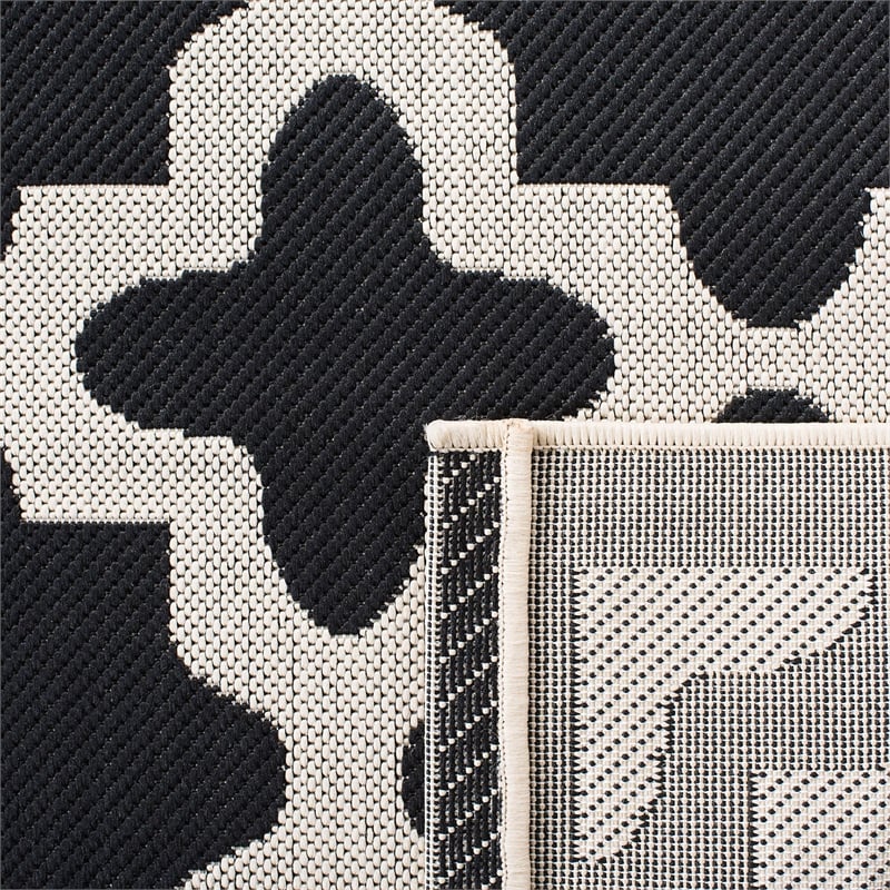 Safavieh Courtyard Polypropylene Runner Rug CY6913-266-27 in Black and Beige