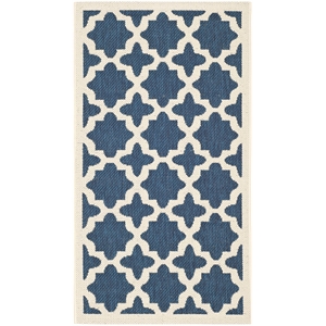 Safavieh Courtyard Polypropylene Accent Rug CY6913-268-2 in Navy and Beige