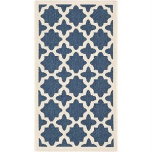 Safavieh Courtyard Polypropylene Accent Rug CY6913-268-2 in Navy and Beige