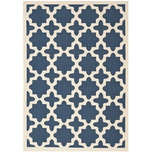 Safavieh Courtyard Polypropylene Medium Rectangle Rug CY6913-268-6 in Navy and Beige