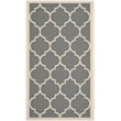Safavieh Courtyard Polypropylene Runner Rug CY6914-246-3 in Anthracite and Beige