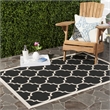 Safavieh Courtyard Polypropylene Runner Rug CY6914-266-3 in Black and Beige
