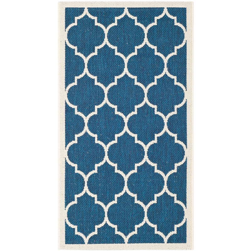 Safavieh Courtyard Polypropylene Accent Rug CY6914-268-2 in Navy and Beige