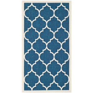 Safavieh Courtyard Polypropylene Accent Rug CY6914-268-2 in Navy and Beige