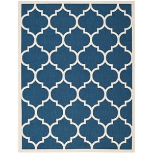 Safavieh Courtyard Polypropylene Large Rectangle Rug CY6914-268-8 in Navy and Beige