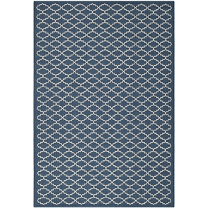 Safavieh Courtyard Polypropylene Small Rectangle Rug CY6919-268-4 in Navy and Beige