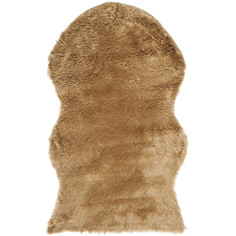 Safavieh Faux Sheep Skin Acrylic Accent Rug FSS115E-2 in Camel