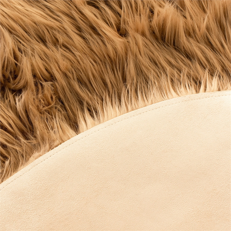 Safavieh Faux Sheep Skin Acrylic Accent Rug FSS115E-2 in Camel