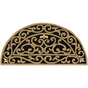Safavieh Chelsea Wool Moon Half Rug HK11A-3HM in Black