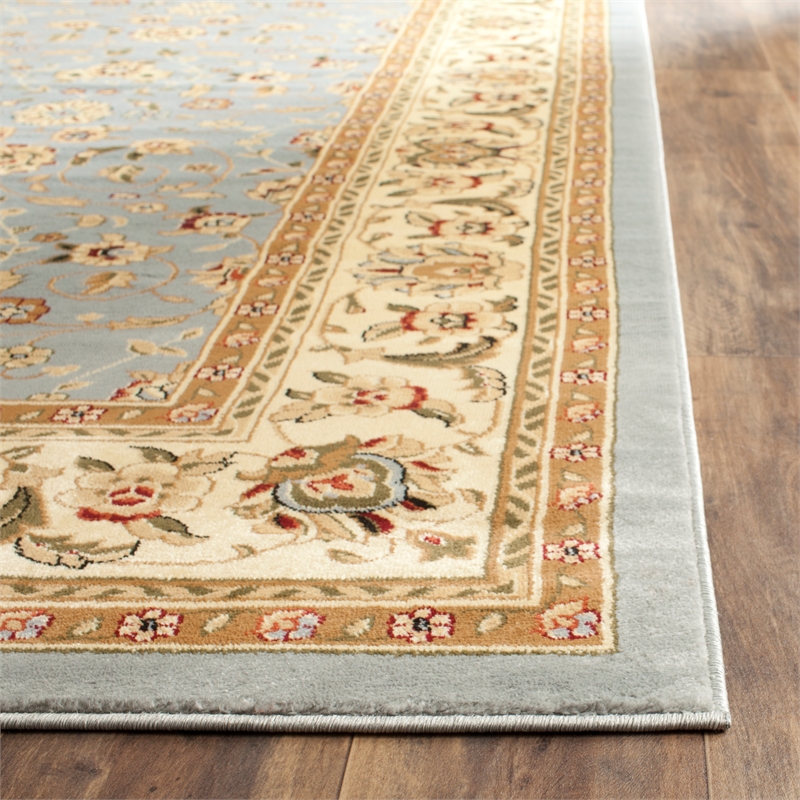 Safavieh Lyndhurst 9' X 12' Power Loomed Rug in Light Blue / Ivory