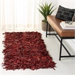 Safavieh Leather Shag Leather Runner Rug LSG511N-24 in Grey