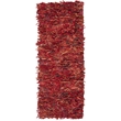 Safavieh Leather Shag Leather Runner Rug LSG511N-24 in Grey