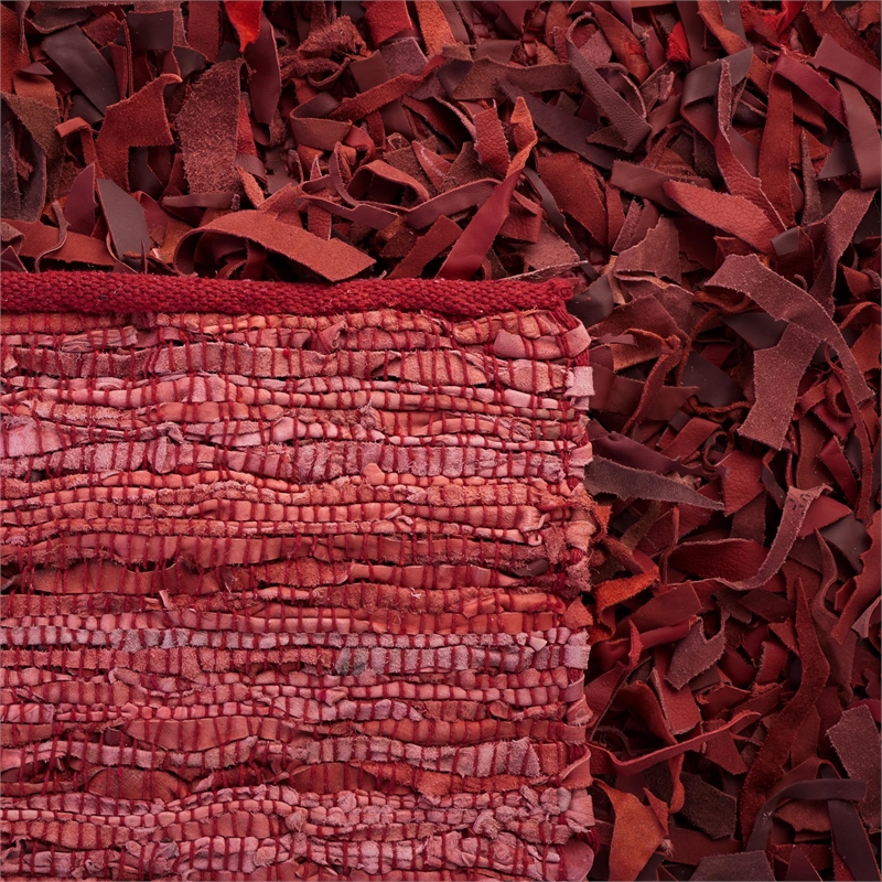 Safavieh Leather Shag Leather Runner Rug LSG511N-26 in Grey