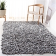 Safavieh Leather Shag Leather Small Rectangle Rug LSG511N-3 in Grey