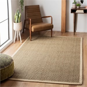 Safavieh Natural Fiber Sisal and Sea Grass Small Rectangle Rug NF114J-4 in Natural and Ivory