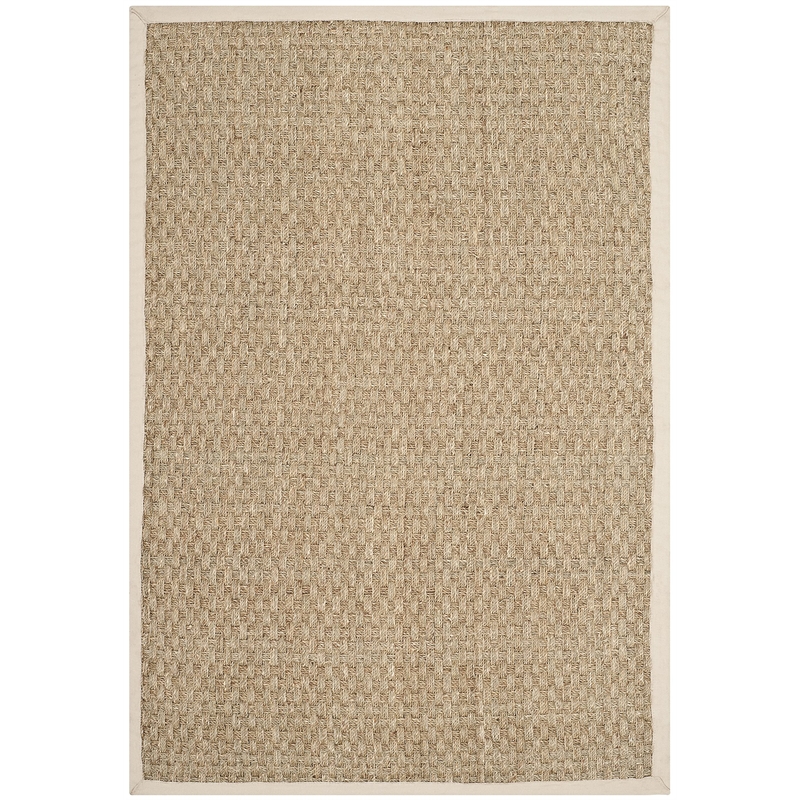 Safavieh Natural Fiber Sisal and Sea Grass Small Rectangle Rug NF114J-4 in Natural and Ivory