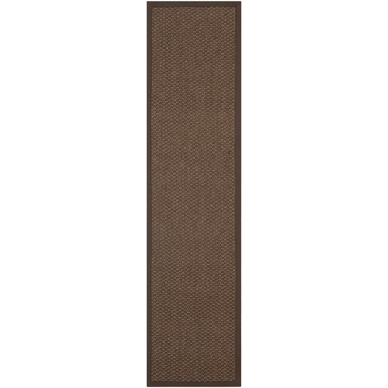 Safavieh Natural Fiber Sisal Runner Rug NF525D-28 in Chocolate