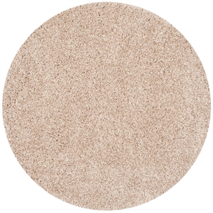 Safavieh Shag 6'-7&quot x 6'-7&quot Round Power Loomed Rug in Beige