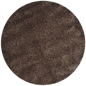Safavieh Shag 6'-7&quot x 6'-7&quot Round Power Loomed Rug in Brown