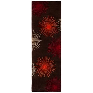 Safavieh Soho 2'-6&quot x 12'-0&quot Wool Hand Tufted Rug in Brown / Multi-Color