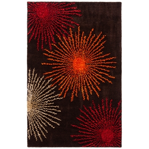 Safavieh Soho 3'-6&quot x 5'-6&quot Wool Hand Tufted Rug in Brown / Multi-Color
