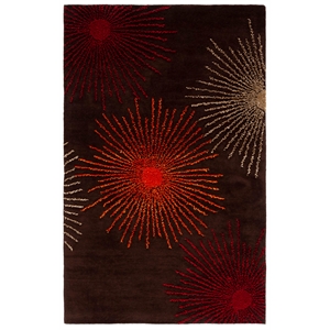 Safavieh Soho 5'-0&quot x 8'-0&quot Wool Hand Tufted Rug in Brown / Multi-Color