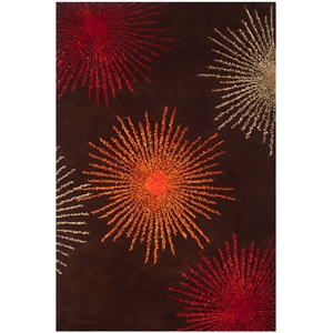 Safavieh Soho 6'-0&quot x 9'-0&quot Wool Hand Tufted Rug in Brown / Multi-Color
