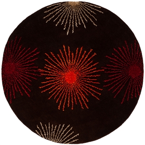 Safavieh Soho 6'-0&quot x 6'-0&quot Round Wool Hand Tufted Rug in Brown / Multi-Color