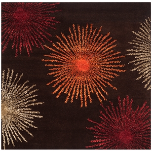 Safavieh Soho 8'-0&quot x 8'-0&quot Square Wool Hand Tufted Rug in Brown / Multi-Color