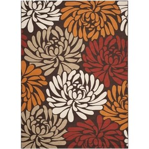 safavieh veranda polypropylene large rectangle rug ver049-0325-8 in chocolate and terracotta