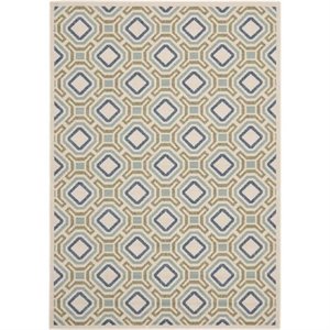 safavieh veranda polypropelene medium rectangle rug ver089-0614-5 in cream and green