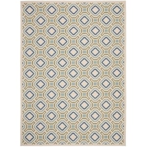 Safavieh Veranda Polypropelene Medium Rectangle Rug VER089-0614-6 in Cream and Green