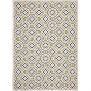 safavieh veranda polypropelene medium rectangle rug ver089-0614-6 in cream and green