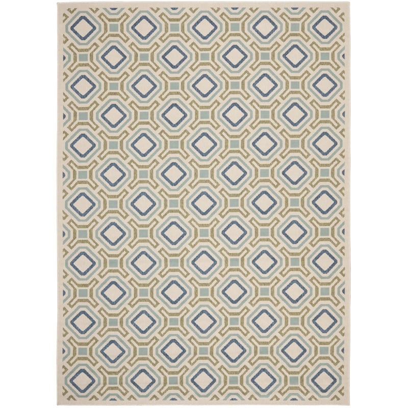Safavieh Veranda Polypropelene Large Rectangle Rug VER089-0614-8 in Cream and Green